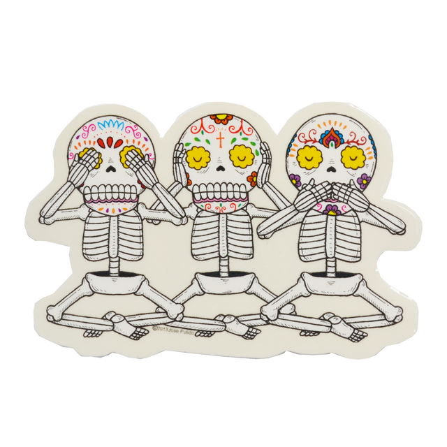 3 Wise Calaveras Sticker