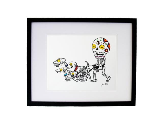 Calavera Dog Original Print