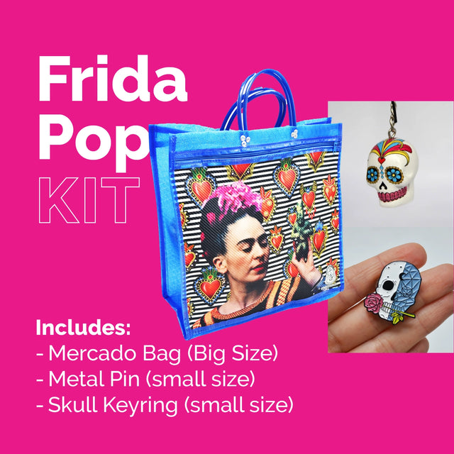 Frida Pop KIT (Blue) – Handmade Mexican Gift Set